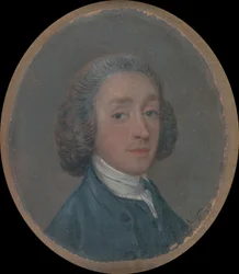 Portret van een jonge man met gepoederd haar